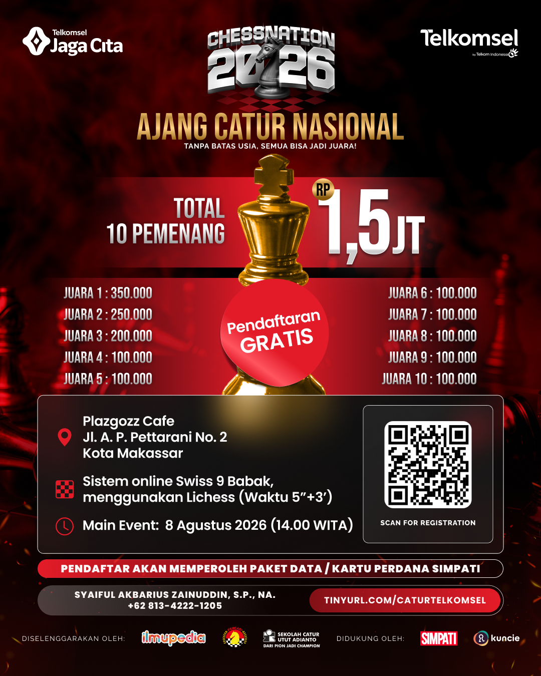 ChessNation 2026 Hadir di Makassar, Turnamen Catur Online Nasional Gratis Berhadiah Total Rp1,5 Juta